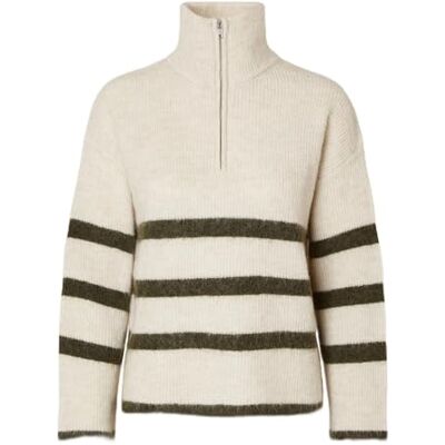 16090274_Birch_1113647 SELECTED FEMME Damski sweter z zamkiem błyskawicznym, Birch 2, S 16090274_Birch_1113647 SELECTED FEMME Damski sweter z zamkiem błyskawicznym, Birch 2, S