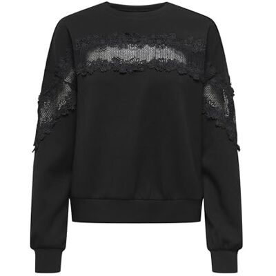 15364472-4911879 Onllemo L/S okrągły dekolt koronkowy SWT, czarny, XL 15364472-4911879 Onllemo L/S okrągły dekolt koronkowy SWT, czarny, XL