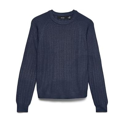 10340560-4984673 VERO MODA Vmnewlex Pointelle LS O-N-Pullover Noos, marynarka morska, L damska, Marine Blazer, L 10340560-4984673 VERO MODA Vmnewlex Pointelle LS O-N-Pullover Noos, marynarka morska, L damska, Marine Blazer, L