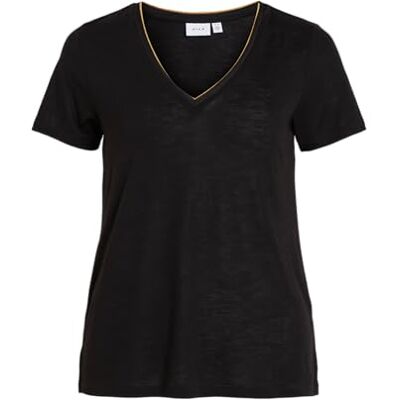14080877 Vila Damska koszulka Vinoel Lurex S/S Top-Noos, czarny, XL 14080877 Vila Damska koszulka Vinoel Lurex S/S Top-Noos, czarny, XL