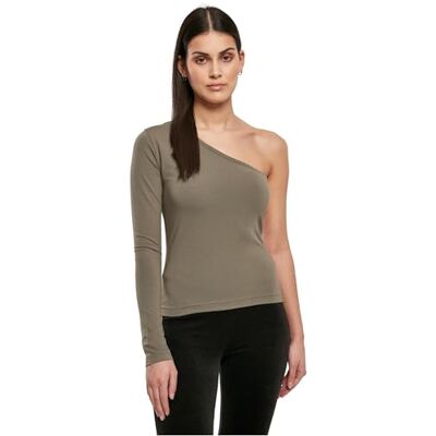 TB3212 Urban Classics Women's Ladies Asymetrc Longsleeve T-Shirt, oliwkowy, rozmiar XS, oliwkowy, XS TB3212 Urban Classics Women's Ladies Asymetrc Longsleeve T-Shirt, oliwkowy, rozmiar XS, oliwkowy, XS