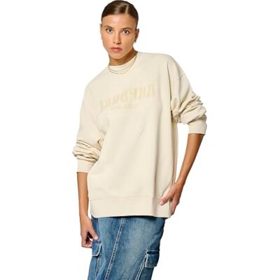 SILTW32 Kaporal al, Bluza damska, regularny krój, długi rękaw, okrągły dekolt, model jedwabny, kolor mastyksowy, rozmiar S, Szpachlówka, S SILTW32 Kaporal al, Bluza damska, regularny krój, długi rękaw, okrągły dekolt, model jedwabny, kolor mastyksowy, rozmiar S, Szpachlówka, S