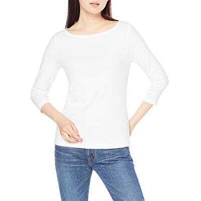 AE181636-Whi-L Amazon Essentials Women's Koszulka z rękawem 3/4 i dekoltem w łódkę slim fit, Biały, L AE181636-Whi-L Amazon Essentials Women's Koszulka z rękawem 3/4 i dekoltem w łódkę slim fit, Biały, L
