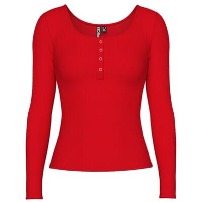 17101437-4801777 PIECES Pckitte Ls Top JRS Noos Bc, Goji Berry, L 17101437-4801777 PIECES Pckitte Ls Top JRS Noos Bc, Goji Berry, L