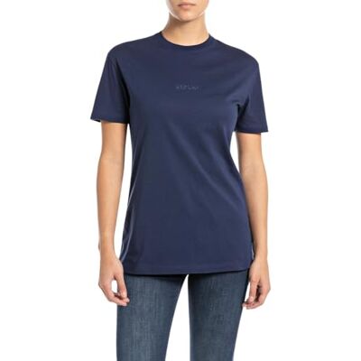 W3366 .000.23612P Replay T-shirt damski, 857 Indigo Blue, M W3366 .000.23612P Replay T-shirt damski, 857 Indigo Blue, M
