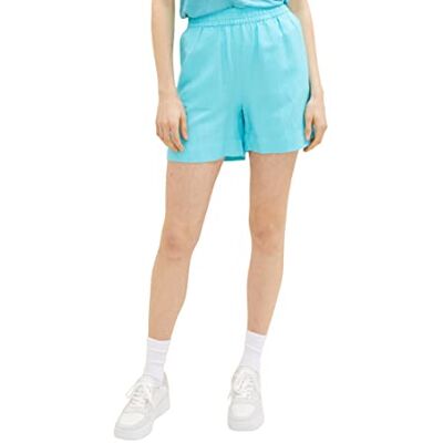 1036640 TOM TAILOR Damskie szorty basic z lnu, 26007 Teal Radiance, 44 1036640 TOM TAILOR Damskie szorty basic z lnu, 26007 Teal Radiance, 44