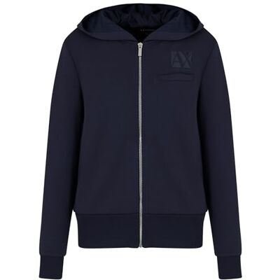 3DYM16YJEPZ1593 Armani Exchange Women's Tone on Tone Logo naszywka, zapinana na zamek błyskawiczny, bluza, niebieska, L, niebieski (Blueberry), L 3DYM16YJEPZ1593 Armani Exchange Women's Tone on Tone Logo naszywka, zapinana na zamek błyskawiczny, bluza, niebieska, L, niebieski (Blueberry), L