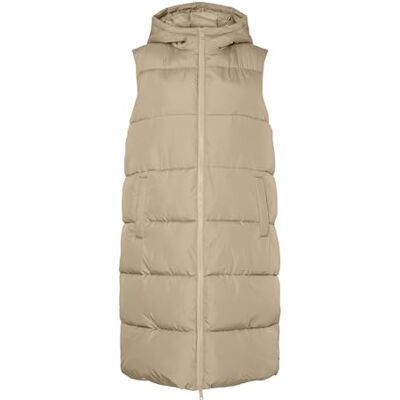 17117414 Pcbee New Long Puffer Vest Bc, silver mink, XS 17117414 Pcbee New Long Puffer Vest Bc, silver mink, XS