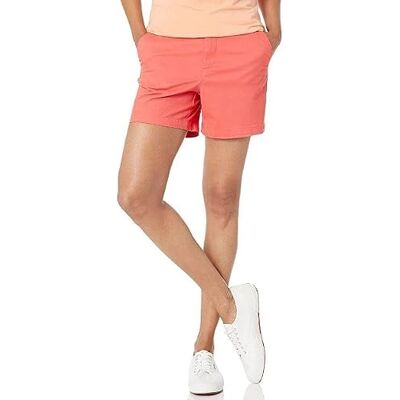 AEWS30019SU21-Cpink-20 Amazon Essentials Damskie szorty o średnim wzroście, wąskie, 13 cm, khaki (dostępne w prostych i krągłych krojach), koralowo-różowe, 20, Koralowy róż, 52 AEWS30019SU21-Cpink-20 Amazon Essentials Damskie szorty o średnim wzroście, wąskie, 13 cm, khaki (dostępne w prostych i krągłych krojach), koralowo-różowe, 20, Koralowy róż, 52