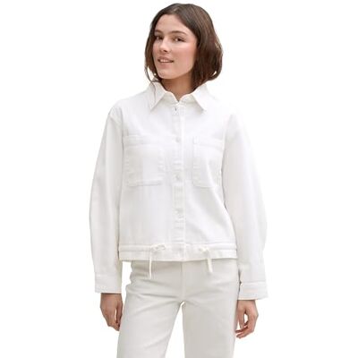 1046683 TOM TAILOR Denim Damska kurtka dżinsowa, 20000 – biały, S 1046683 TOM TAILOR Denim Damska kurtka dżinsowa, 20000 – biały, S