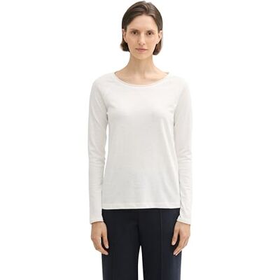 1043134 TOM TAILOR Damska koszulka z długim rękawem z raglanowymi rękawami, 10315 Whisper White, XL 1043134 TOM TAILOR Damska koszulka z długim rękawem z raglanowymi rękawami, 10315 Whisper White, XL