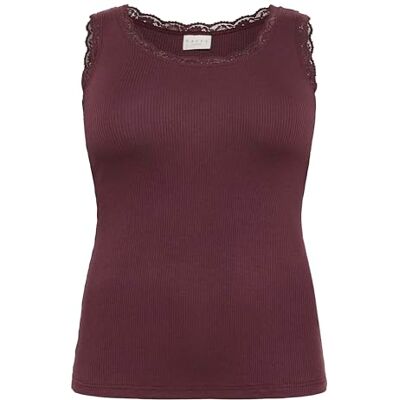 10583468 Kaffe Curve Plus Size damski Tank Top Scoop Neck Slim Fit Lace Rib Jersey, Krówka, M/du?y rozmiar 10583468 Kaffe Curve Plus Size damski Tank Top Scoop Neck Slim Fit Lace Rib Jersey, Krówka, M/du?y rozmiar