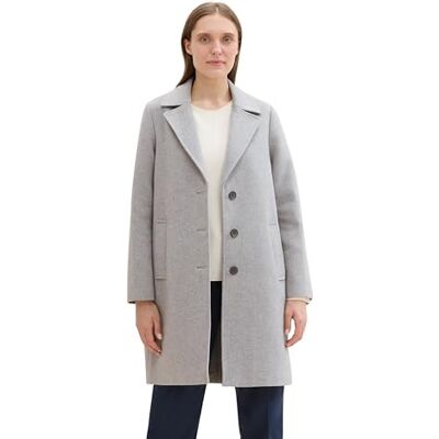 M61821 TOM TAILOR Damski 1041493 długi płaszcz, 21373-Medium Silver Grey Melange, XXL, 21373 Średni, srebrny, szary melanż, XXL M61821 TOM TAILOR Damski 1041493 długi płaszcz, 21373-Medium Silver Grey Melange, XXL, 21373 Średni, srebrny, szary melanż, XXL