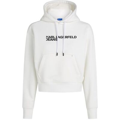 A2W20053100S Karl Lagerfeld Jeans, Damskie, Essentail Logo Hoddie, Regular Fit, Biały, S A2W20053100S Karl Lagerfeld Jeans, Damskie, Essentail Logo Hoddie, Regular Fit, Biały, S