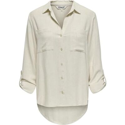15349102-4763611 ONLY Damska bluzka ONLYASMIN-Siesta LS LI BL Shirt Relaxed Fit XS S M L XL, Moonbeam, XXS 15349102-4763611 ONLY Damska bluzka ONLYASMIN-Siesta LS LI BL Shirt Relaxed Fit XS S M L XL, Moonbeam, XXS