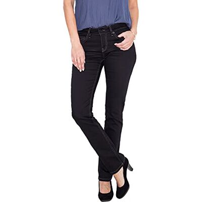 ATN110513501 ATT Jeans Damskie dżinsy Basic Straight Cut Fit, 5 kieszeni, jednokolorowe, Stella, czarny, 32W / 32L ATN110513501 ATT Jeans Damskie dżinsy Basic Straight Cut Fit, 5 kieszeni, jednokolorowe, Stella, czarny, 32W / 32L