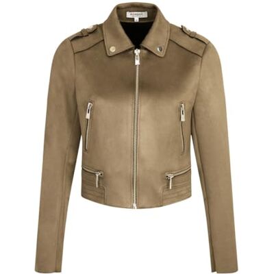 222-GSUD Morgan Damska kurtka z efektem zamszu OLIVIER T44, Khaki, 42 222-GSUD Morgan Damska kurtka z efektem zamszu OLIVIER T44, Khaki, 42
