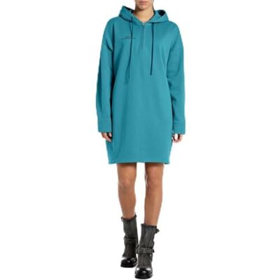 W9118 .000.23040P Replay Damska bluza oversize, sukienka z kapturem, 181 Peacock.., XS W9118 .000.23040P Replay Damska bluza oversize, sukienka z kapturem, 181 Peacock.., XS