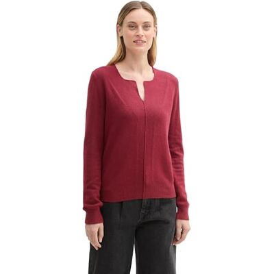 1044060 TOM TAILOR Sweter damski, 36489 Deep Red Melange, XL 1044060 TOM TAILOR Sweter damski, 36489 Deep Red Melange, XL