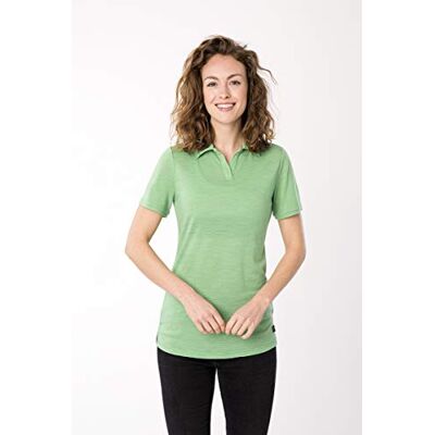 SNW015560K29L super.natural Damska koszulka polo z wełny merynosów, W Everyday Polo zielony Melange Greenbriar L SNW015560K29L super.natural Damska koszulka polo z wełny merynosów, W Everyday Polo zielony Melange Greenbriar L