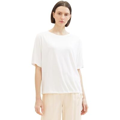 1040595 TOM TAILOR Damski Basic T-shirt z okrągłym dekoltem, 10315 Whisper White, L 1040595 TOM TAILOR Damski Basic T-shirt z okrągłym dekoltem, 10315 Whisper White, L