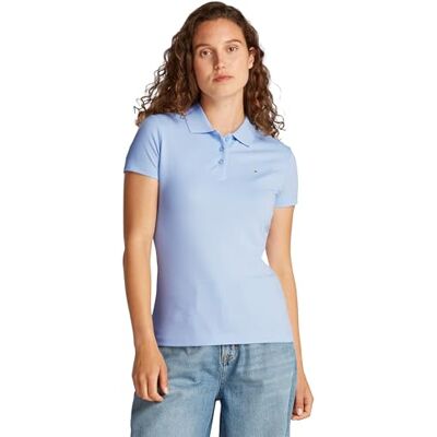 DW0DW20160 Tommy Jeans Damska koszulka polo TJW SLIM ESSENTIAL SS S/S Polo, niebieska, XXS, Niebieski (słodki niebieski), XXS DW0DW20160 Tommy Jeans Damska koszulka polo TJW SLIM ESSENTIAL SS S/S Polo, niebieska, XXS, Niebieski (słodki niebieski), XXS
