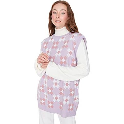 TCTAW23SV00020 TRENDYOL Women's /fioletowy sweter, fioletowy, L/XL, liliowy, L-XL TCTAW23SV00020 TRENDYOL Women's /fioletowy sweter, fioletowy, L/XL, liliowy, L-XL