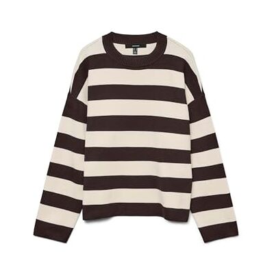 10331849-4861358 VERO MODA Vmsilje Ls O-Neck Boxy sweter Noos, Tort czekoladowy, XS 10331849-4861358 VERO MODA Vmsilje Ls O-Neck Boxy sweter Noos, Tort czekoladowy, XS