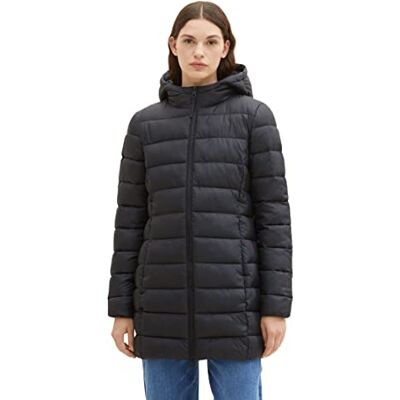 1038551 Lekki, pikowany płaszcz damski TOM TAILOR Denim z kapturem, 14482-głęboka czerń, S 1038551 Lekki, pikowany płaszcz damski TOM TAILOR Denim z kapturem, 14482-głęboka czerń, S