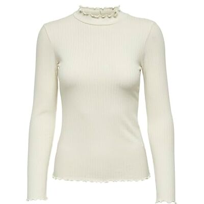 15228065-4048245 JdY Damska koszulka z długim rękawem Jdyfransiska L/S z wysokim dekoltem JRS Noos, whitecap gray, S 15228065-4048245 JdY Damska koszulka z długim rękawem Jdyfransiska L/S z wysokim dekoltem JRS Noos, whitecap gray, S