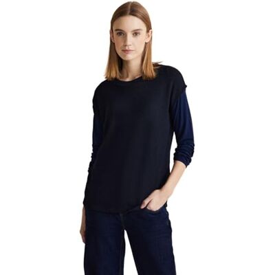 4063056957175 Street One Damska koszulka Ltd Qr Knit Look Top Shirt, Deep Blue, 44 4063056957175 Street One Damska koszulka Ltd Qr Knit Look Top Shirt, Deep Blue, 44