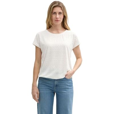 1046401 TOM TAILOR T-shirt damski, 10315 Whisper White, 3XL 1046401 TOM TAILOR T-shirt damski, 10315 Whisper White, 3XL