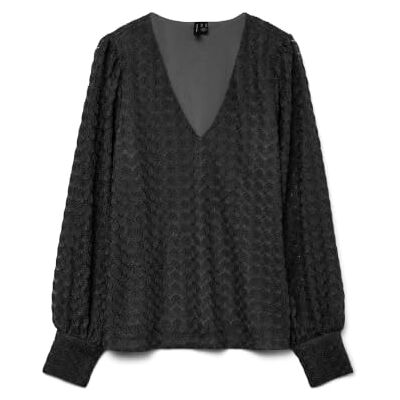 10336137-4850759 VERO MODA Vmbecca Ls V-Neck Lace Top JRS Noos, czarny, L 10336137-4850759 VERO MODA Vmbecca Ls V-Neck Lace Top JRS Noos, czarny, L