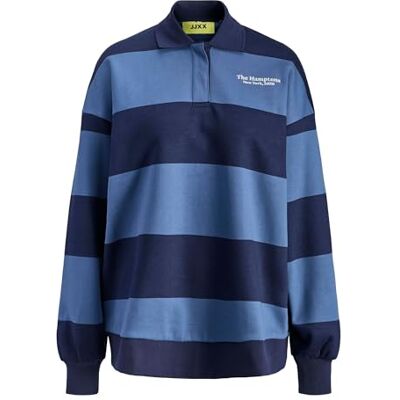 12286266-4877248 JACK & JONES Jxpaloma Loose Ls Stripe Polo SWT, Naval Academy, XL 12286266-4877248 JACK & JONES Jxpaloma Loose Ls Stripe Polo SWT, Naval Academy, XL