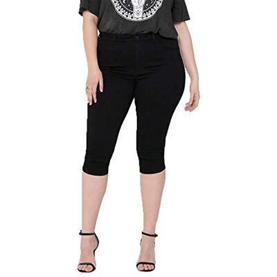 15205943 ONLY Carmakoma Damskie spodenki jeansowe Caraugusta Hw Skinny DNM Knickers Black, czarny, 42 Duże rozmiary 15205943 ONLY Carmakoma Damskie spodenki jeansowe Caraugusta Hw Skinny DNM Knickers Black, czarny, 42 Duże rozmiary