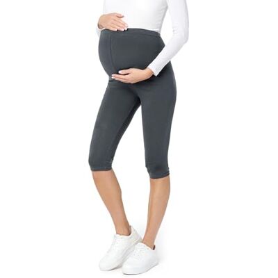 BE20-229 Be Mammy 3/4 Bawełniane Legginsy Ciążowe (Grafit, M) BE20-229 Be Mammy 3/4 Bawełniane Legginsy Ciążowe (Grafit, M)