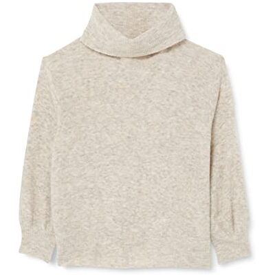 10609840 Krem damski Rollneck Turtleneck Długi Balloon Sleeves sweter, Oat Melange 10609840 Krem damski Rollneck Turtleneck Długi Balloon Sleeves sweter, Oat Melange