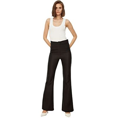TWOAW20PL0094 Trendyol Damskie czarne szorty z wysokim stanem, Czarny, 60 TWOAW20PL0094 Trendyol Damskie czarne szorty z wysokim stanem, Czarny, 60