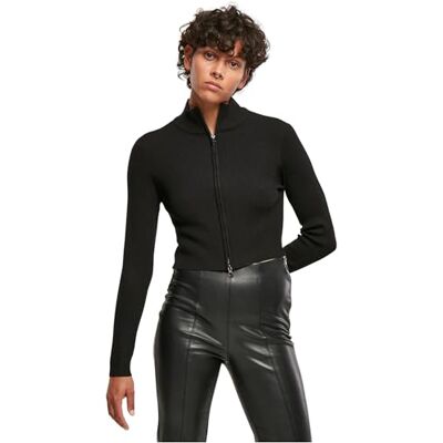 TB5089 Urban Classics Women's Ladies Cropped Rib Knit sweter damski, czarny, XS, czarny, XS TB5089 Urban Classics Women's Ladies Cropped Rib Knit sweter damski, czarny, XS, czarny, XS