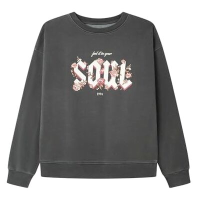 1089725 SPRINGFIELD 2.t.a.a.Acid Wash Bluza damska, Szary (Charcoal, S 1089725 SPRINGFIELD 2.t.a.a.Acid Wash Bluza damska, Szary (Charcoal, S