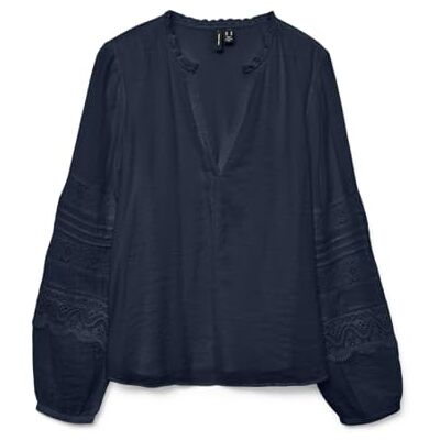 10327968-4798417 VERO MODA Vmtiffani Ls Top WVN Ga Ce damskie, granatowy blezer, XL 10327968-4798417 VERO MODA Vmtiffani Ls Top WVN Ga Ce damskie, granatowy blezer, XL