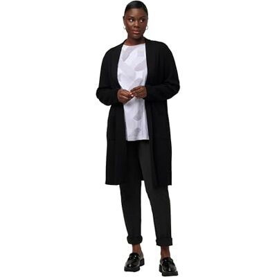 712094_100_46+ Ulla Popken Damska kamizelka Long-Strickjacke, czarny, 46-48 712094_100_46+ Ulla Popken Damska kamizelka Long-Strickjacke, czarny, 46-48