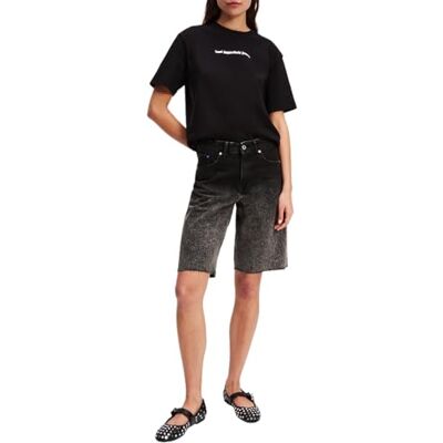 A3W10131 Karl Lagerfeld Jeans, Damskie, Ombre Denim Short, Luźny Krój A3W10131 Karl Lagerfeld Jeans, Damskie, Ombre Denim Short, Luźny Krój