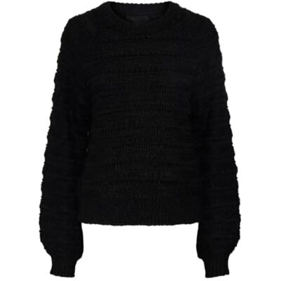 17141111 PIECES Damski sweter z dzianiny Pcjayda Ls O-Neck Knit Noos, czarny, XL 17141111 PIECES Damski sweter z dzianiny Pcjayda Ls O-Neck Knit Noos, czarny, XL
