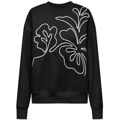 15352987-4841422 Jdy canoa L/S Emb Sweat JRS, czarny, XL 15352987-4841422 Jdy canoa L/S Emb Sweat JRS, czarny, XL