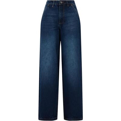 TB7099 Urban Classics Damskie d?insy damskie zw??ane, lu?ne d?insy baggy dla kobiet, lu?ny krój, szerokie nogawki, d?insy Boyfriend dla kobiet, New Dark Blue Washed, 33 TB7099 Urban Classics Damskie d?insy damskie zw??ane, lu?ne d?insy baggy dla kobiet, lu?ny krój, szerokie nogawki, d?insy Boyfriend dla kobiet, New Dark Blue Washed, 33