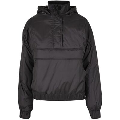 TB3659 Urban Classics Damska kurtka z panelem Padded Pull Over Jacket, czarny, S TB3659 Urban Classics Damska kurtka z panelem Padded Pull Over Jacket, czarny, S