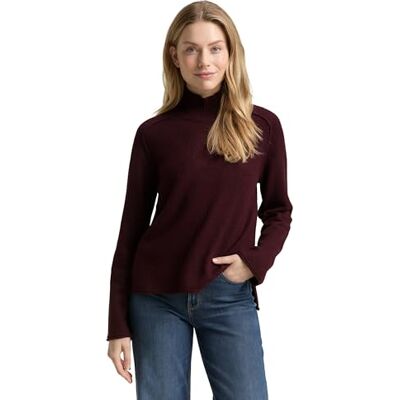 1047703 TOM TAILOR Sweter damski, 10525 Dark Red Mélange, 3XL 1047703 TOM TAILOR Sweter damski, 10525 Dark Red Mélange, 3XL
