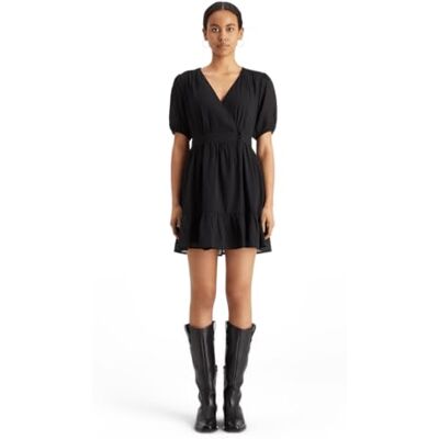 177731 Scotch & Soda Damska mini sukienka zawijana na co dzień, Czarny wieczór, 32 177731 Scotch & Soda Damska mini sukienka zawijana na co dzień, Czarny wieczór, 32