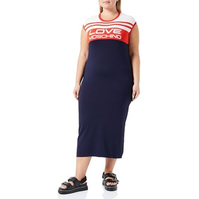W S E41 10 X 1442 Love Moschino Damska sukienka bez rękawów, Blue Red White, 44 W S E41 10 X 1442 Love Moschino Damska sukienka bez rękawów, Blue Red White, 44